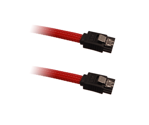 Sata - DUTZO Sleeved SATA Cable - Rød - 0.17 m - DSC-SATASL03RED