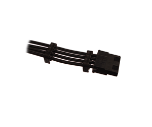 Strømkabel (intern) - DUTZO Sleeved 4-pins Molex Cable - Black - DSC-MOLSL03BLK