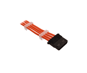 Strømkabel (intern) - DUTZO Sleeved 4-pins Molex Cable - Orange - DSC-MOLSL03ORN