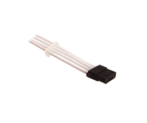 Strømkabel (intern) - DUTZO Sleeved 4-pins Molex Cable - White - DSC-MOLSL03WHT