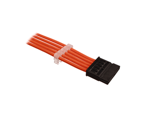 Strømkabel (intern) - DUTZO Sleeved SATA Power Extension cable - Oransje - DSC-SATAPOWSL03ORN