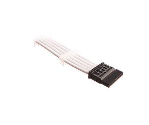 Strømkabel (intern) - DUTZO Sleeved SATA Power Extension cable - Hvit - DSC-SATAPOWSL03WHT