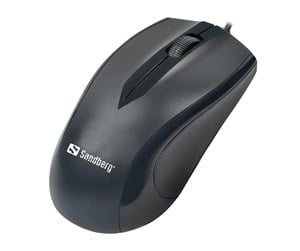 Mus - Sandberg USB Mouse - Mus - Optisk - 3 knapper - Svart - 631-01