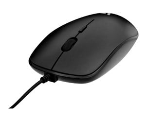 Mus - V7 MU200-1E - Low Profile - mouse - USB - black - Mus - Optisk - 4 - Svart - MU200-1E