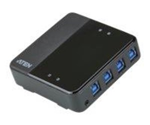 USB-hub - ATEN USB 4-port USB 3.0 Peripheral Sharing Device USB-hub - 4 porter - Grå - US434-AT