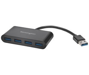 USB-hub - Kensington Hub USB 3.0 4-Port Hub USB-hub - 4 porter - Svart - K39121EU