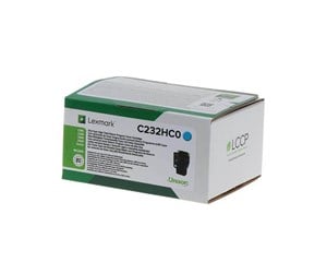 Printertilbehør blekk/toner - Lexmark C232HC0 Cyan High Yield Return Program Toner - Laser toner Blå - C232HC0