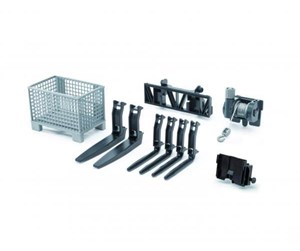 Leketøysbil - Bruder Accessories: Box-type pallet winch and forks f.frontloader - BR2318