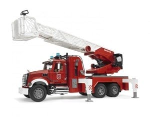 Leketøysbil - Bruder MACK Granite Fire engine with slewing ladder and water pump - 02821