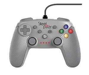 Spill - Tilbehør - Steelplay Wired Controller - SNES Grey - Controller - Nintendo Switch - 3760210997657