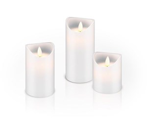 Smarthus - Pro Set of 3 LED real wax candles white - 4040849665417