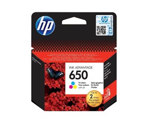 Printertilbehør blekk/toner - HP 650 / CZ102AE Tri-color - Blekkpatron Fargestoffbasert Cyan, Fargestoffbasert Gul - CZ102AE