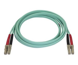 Nettverkskabel - 2m Aqua OM4 Duplex Multimode Fiber Optic Cable- 50/125 - LC/LC - network cable - 2 m - aqua - 450FBLCLC2