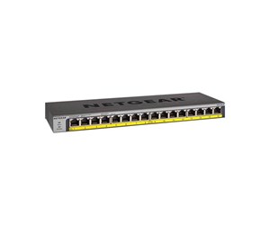 Switch/splitter - Netgear GS116LP 16-Port Gigabit Ethernet Unmanaged PoE+ Switch with FlexPoE (76W) - GS116LP-100EUS