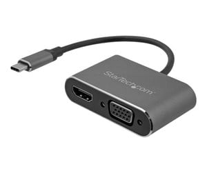 Skjermkabel - StarTech.com USB C to VGA and HDMI Adapter - Aluminum - USB-C Multiport - external video adapter - IT6222 - space grey - CDP2HDVGA