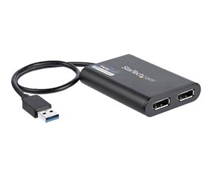 Skjermkabel - StarTech.com USB to Dual DisplayPort Adapter - 4K 60Hz - USB 3.0 (5Gbps) - external video adapter - DisplayLink DL-6950 - black - USB32DP24K60