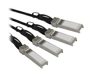 Nettverkskabel - MSA Compliant QSFP+ Direct-Attach Breakout Cable - 3 m (10 ft) - breakout cable - 3 m - black - QSFP4SFPPC3M