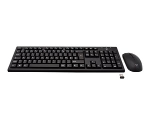 Tastatur - V7 CKW200ES - keyboard and mouse set - Spanish - black - Tastatur & Mussett - Spansk - Svart - CKW200ES