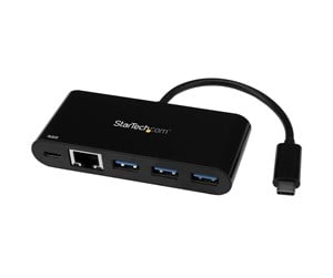 Nettverksadapter - StarTech.com US1GC303APD USB-C to Ethernet Adapter with 3-Port USB 3.0 Hub and Power Delivery - US1GC303APD