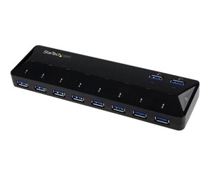 USB-hub - StarTech.com USB 3.0 Hub 10-Port with Charge and Sync Ports USB-hub - 10 porter - Svart - ST103008U2C