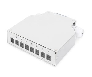 Tilbehør - DIGITUS DN-96891 Din Rail Splice Box for 8 LC/DX couplers Color grey - DN-96891