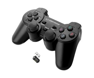 Spill - Tilbehør - Esperanza GAMEPAD WIRELESS 2.4GHZ PS3/PC USB GLADIATOR BLACK - Controller - PC - EGG108K