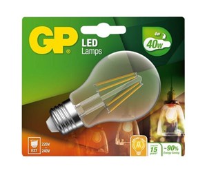 LED-lyspære - GP LED-lyspære Standard Filament 3,7W/827 (40W) Clear E27 - 078203-LDCE1