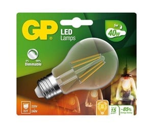 LED-lyspære - GP LED-lyspære Standard Filament 5W/827 (40W) Clear Dimmable E27 - 078210-LDCE1