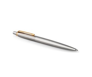 Skrive- & Tegneverktøy - Parker Jotter Ballpoint Pen | Stainless Steel with Golden Trim | Medium Point Blue Ink | Gift Box - 1953182