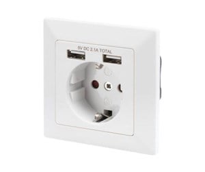 Mobil - Adaptere og ladere - DIGITUS Socket with 2 USB ports - DA-70613