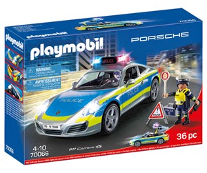 Playmobil - Playmobil Porsche - Porsche 911 Carrera 4S Politi - hvit - 70066