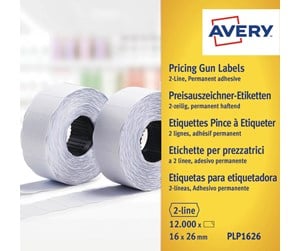 Papir, Fotopapir & Etiketter - Avery Hvite permanete prisetiketter , Hvite, 26 x 16 mm, Permanent - PLP1626