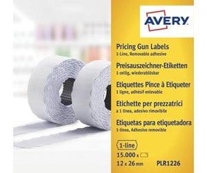 Papir, Fotopapir & Etiketter - Avery Hvite avtagbare prisetiketter , Hvite, 26 x 12 mm, Avtagbar - PLR1226