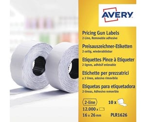 Papir, Fotopapir & Etiketter - Avery Hvite avtagbare prisetiketter , Hvite, 26 x 16 mm, Avtagbar - PLR1626