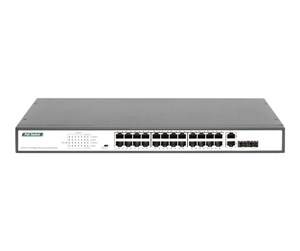 Switch/splitter - DIGITUS DN-95343  24 Port Fast Ethernet PoE Switch 19 Inch Unmanaged 2 Uplinks - DN-95343