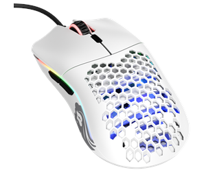 Mus - Glorious Model O - Matte White - Gaming mus - Optisk - 6 - Hvit med RGB lys - GO-WHITE