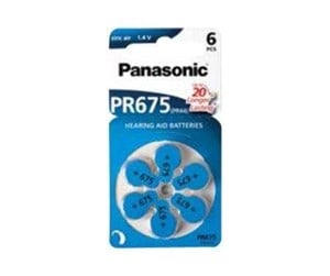 Batteri - Panasonic PR675 - battery 6 x PR44 Zinc Air - PR-675/6LB