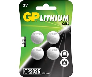 Batteri - GP 1x4  CR2025 3V Lithium Cell - 103181