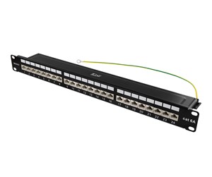 Tilbehør - Deltaco STP patch panel 24xRJ45 Cat6a 1U 19" - PAN-200