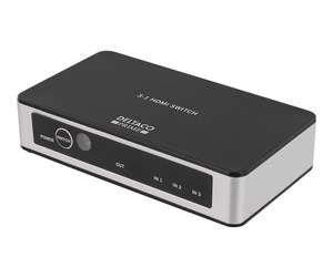 Videosplitter - Deltaco PRIME Premium 3 Port HDMI Switch with IR W - HDMI-7026