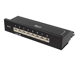 Tilbehør - Deltaco PAN-211 Patch Panel 8xRJ45 Cat6a wall-mountable metal black - PAN-211