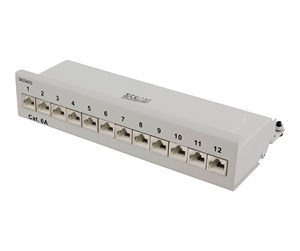 Tilbehør - Deltaco Patch Panel 12xRJ45 Cat6a wall-mountable - PAN-212