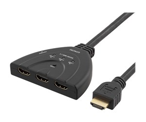 Videosplitter - Deltaco HDMI Switch  3 inputs to 1 output 4K in - HDMI-7044