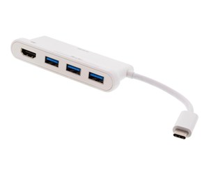 Dokkingstasjon - Deltaco USB-C hub 1x HDMI 4K at 30Hz 3x USB-A 3. - CAUC23U3HD