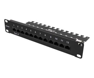 Tilbehør - Deltaco 10-PATCH16 Patch panel 12 ports Cat6 UT - 10-PATCH16