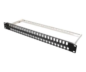 Tilbehør - Deltaco 19" Keystone Patch Panel 48 Ports 1U Metal Black - PAN-115