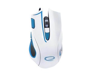 Mus - Esperanza MX401 HAWK - mouse - USB - white/blue - Mus - Optisk - 7 - Blå - EGM401WB