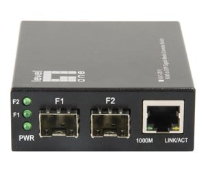 Repeater & Transceiver - LevelOne GVT-2011 - fibre media converter - 10Mb LAN 100Mb LAN GigE - GVT-2011