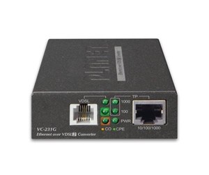 Repeater & Transceiver - PLANET 1-Port 10/100/1000T Ethernet to VDSL2 Converter -30a profile w/ G.vectoring RJ11 - VC-231G