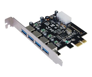 Kontroller - Longshine USB 3.0 Card PCIe 4*extern inkl.SATA Pow - LCS-6380-4